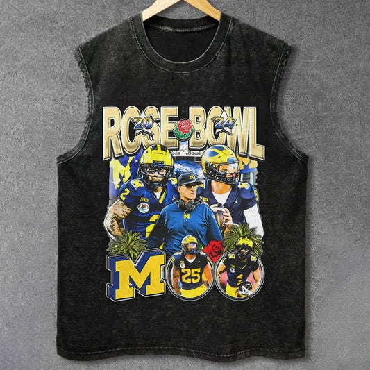 MICHIGAN - ROSE BOWL UNISEX VINTAGE WASHED TANK