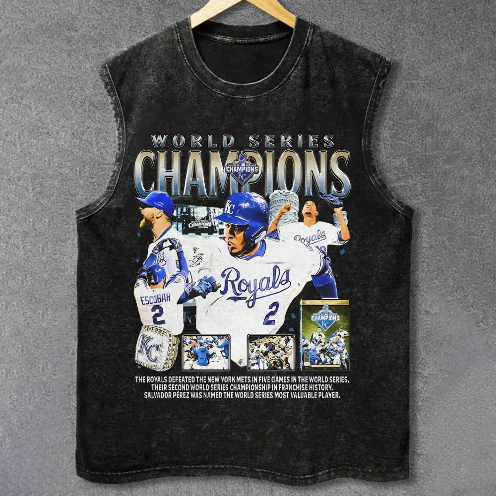 2015 WORLD SERIES CHAMPS - ROYALS UNISEX VINTAGE WASHED TANK