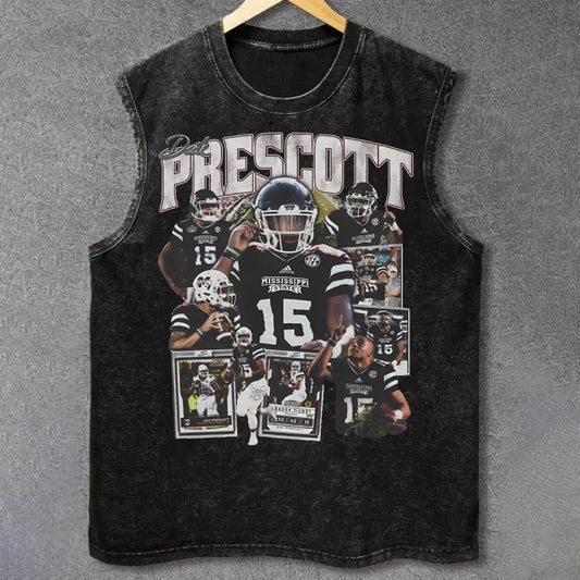 DAK PRESCOTT - MISSISSIPPI UNISEX VINTAGE WASHED TANK