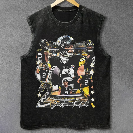 JUSTIN FIELDS - STEELERS UNISEX VINTAGE WASHED TANK