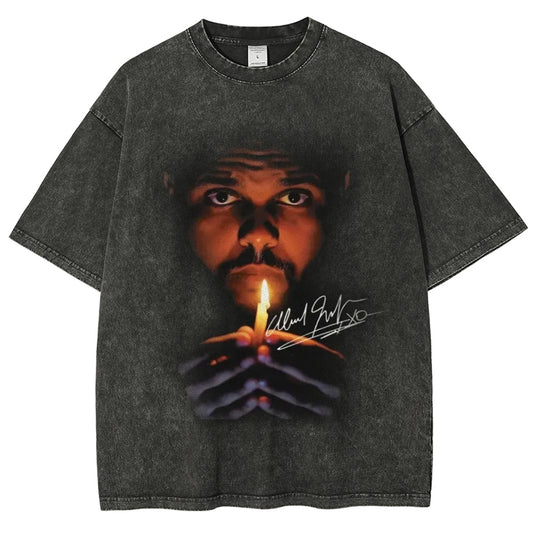 Unisex-Adult Ultra Cotton Washed T-Shirt Graphic 2024 THE WEEKND TEE