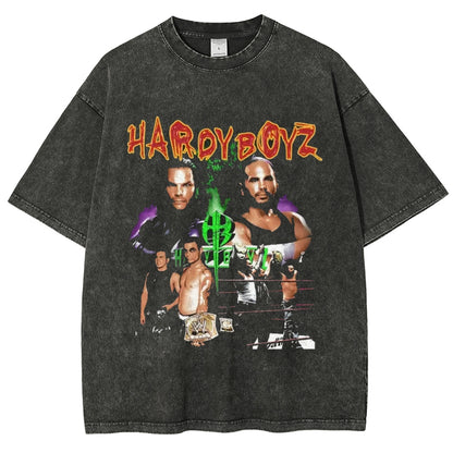 Unisex-Adult Ultra Cotton Washed T-Shirt Graphic  HARDY BOYZ V4 TEE