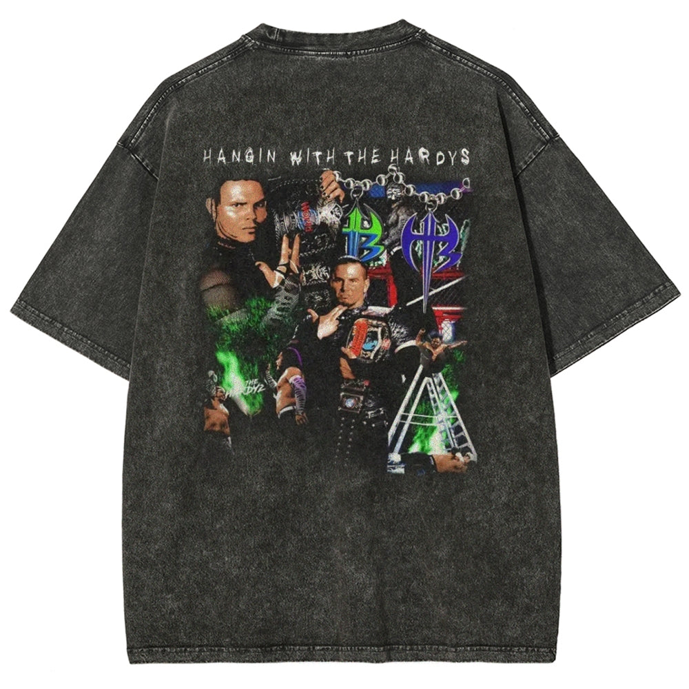 Unisex-Adult Ultra Cotton Washed T-Shirt Graphic  HARDY BOYZ V4 TEE