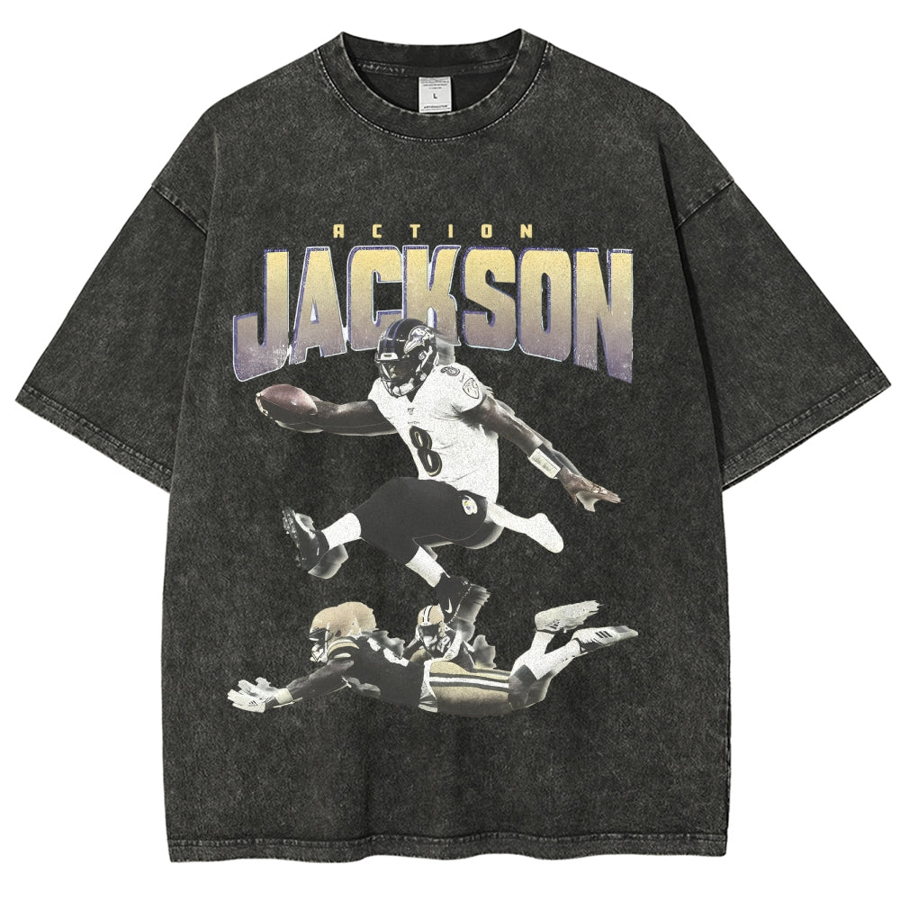 Unisex-Adult Ultra Cotton Washed T-Shirt Graphic JACKSON TEE