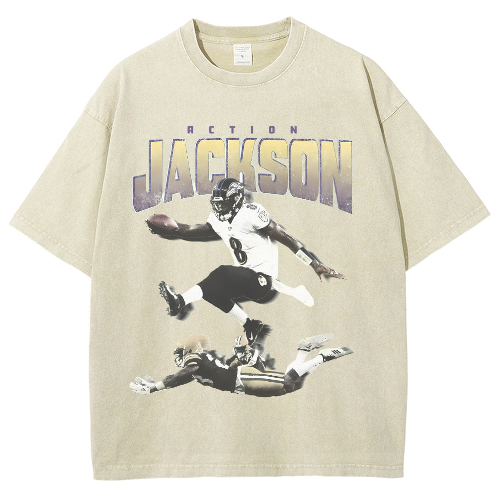 Unisex-Adult Ultra Cotton Washed T-Shirt Graphic JACKSON TEE