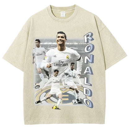 Unisex-Adult Ultra Cotton Washed T-Shirt Graphic  RONALDO TEE - [DS]