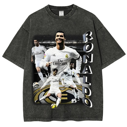 Unisex-Adult Ultra Cotton Washed T-Shirt Graphic  RONALDO TEE - [DS]