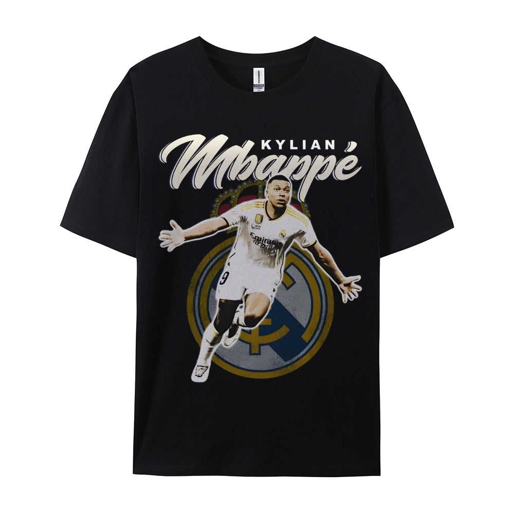 Unisex-Adult Ultra Cotton Washed T-Shirt Graphic  MBAPPE - REAL MADRID TEE