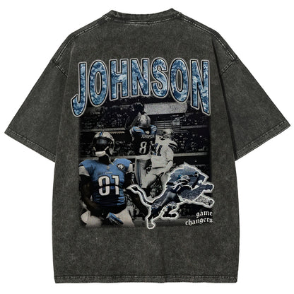 Unisex-Adult Ultra Cotton Washed T-Shirt Graphic CALVIN JOHNSON TEE