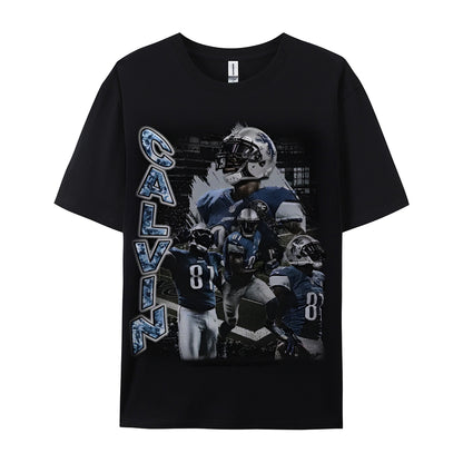 Unisex-Adult Ultra Cotton Washed T-Shirt Graphic CALVIN JOHNSON TEE