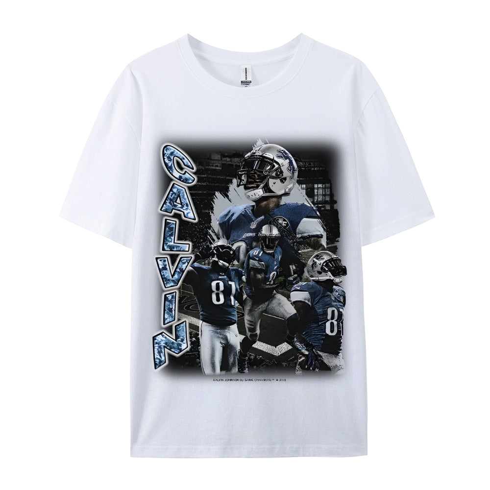 Unisex-Adult Ultra Cotton Washed T-Shirt Graphic CALVIN JOHNSON TEE