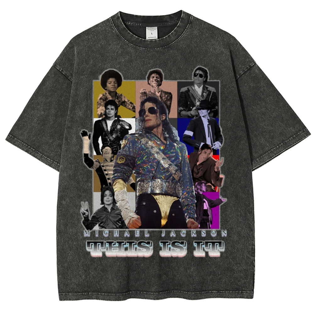 Unisex-Adult Ultra Cotton Washed T-Shirt Graphic Michael Joseph Jackson 2024 TEE