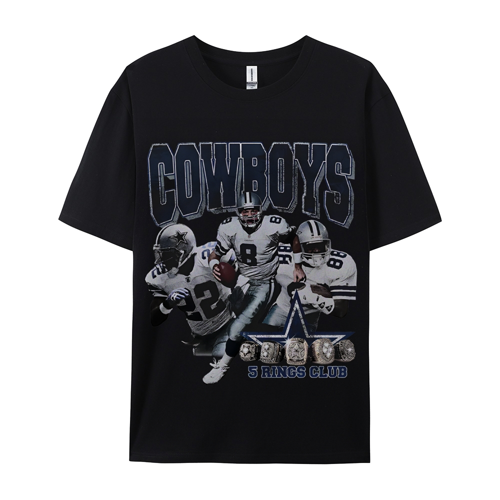 Unisex-Adult Ultra Cotton Washed T-Shirt Graphic COWBOYS TEE