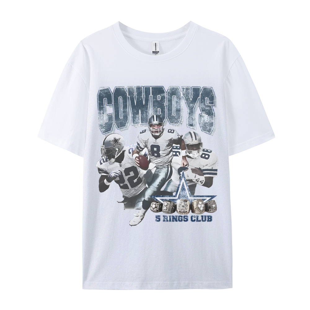 Unisex-Adult Ultra Cotton Washed T-Shirt Graphic COWBOYS TEE