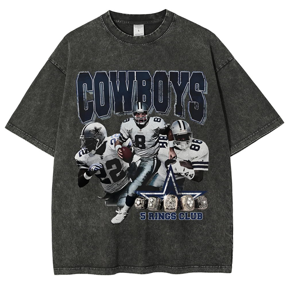 Unisex-Adult Ultra Cotton Washed T-Shirt Graphic COWBOYS TEE