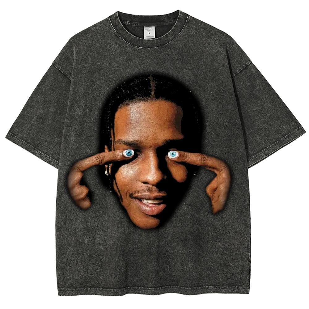 Unisex-Adult Ultra Cotton Washed T-Shirt Graphic BIG FACE ASAP TEE