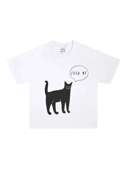 Cat Feed Me Graphic Tee - GraphThread