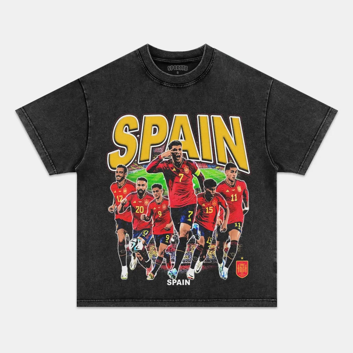 Unisex-Adult Ultra Cotton Washed T-Shirt Graphic  2024 SPAIN TEE