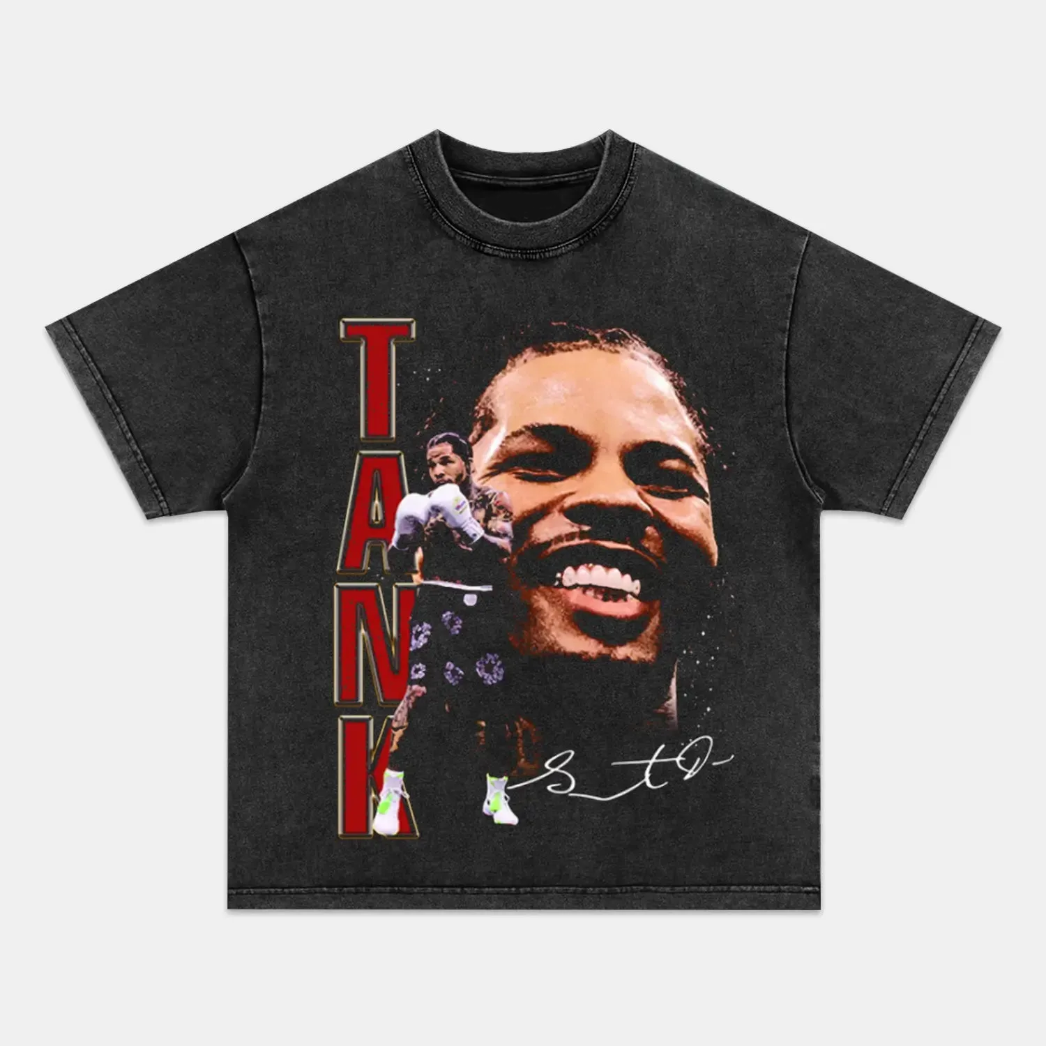 Unisex-Adult Ultra Cotton Washed T-Shirt Graphic  Tank Gervonta Davis Big Face TEE