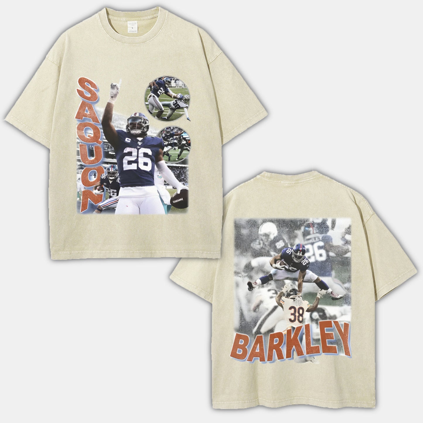 Unisex-Adult Ultra Cotton Washed T-Shirt Graphic SAQUON V2 TEE - [DS]