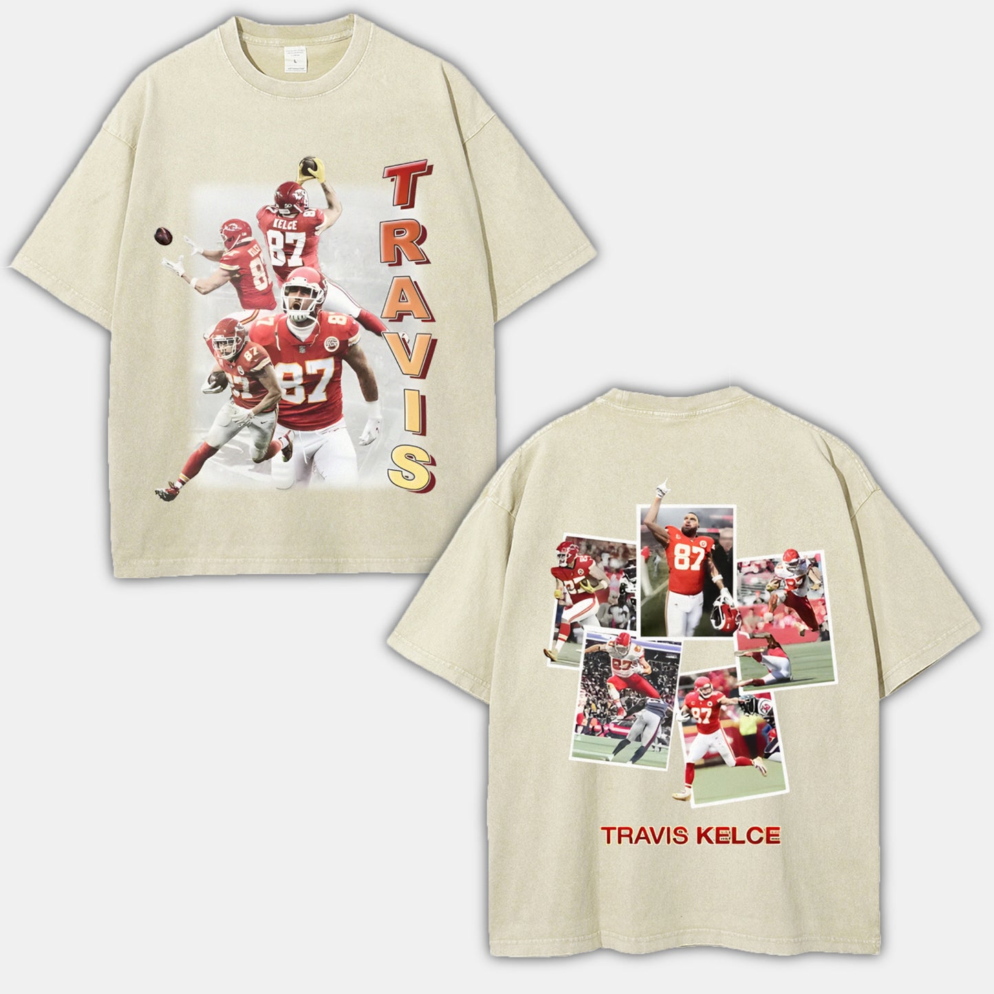 Unisex-Adult Ultra Cotton Washed T-Shirt Graphic TRAVIS KELCE TEE - [DS]