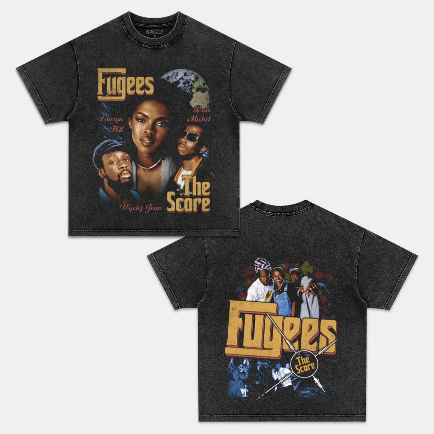 Unisex-Adult Ultra Cotton Washed T-Shirt Graphic  FUGEES TEE