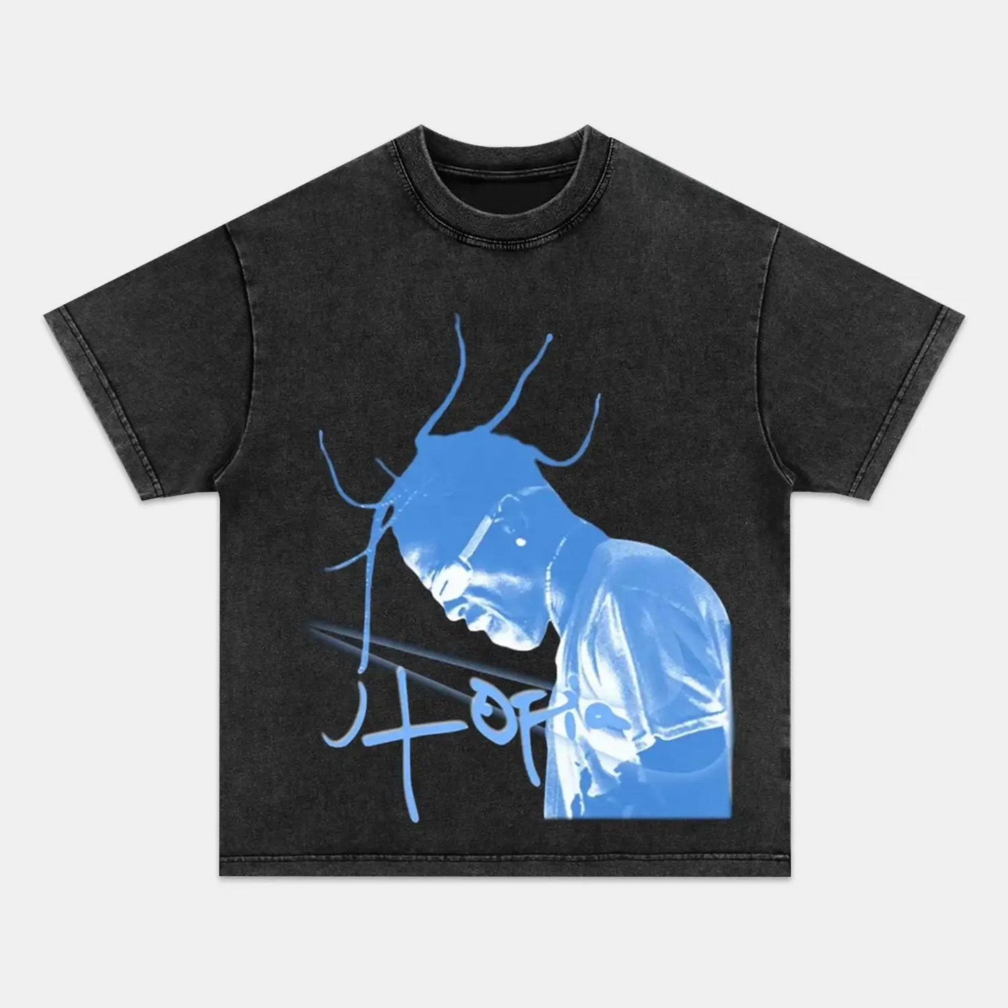 Unisex-Adult Ultra Cotton Washed T-Shirt Graphic  TRAVIS SCOTT V6 TEE