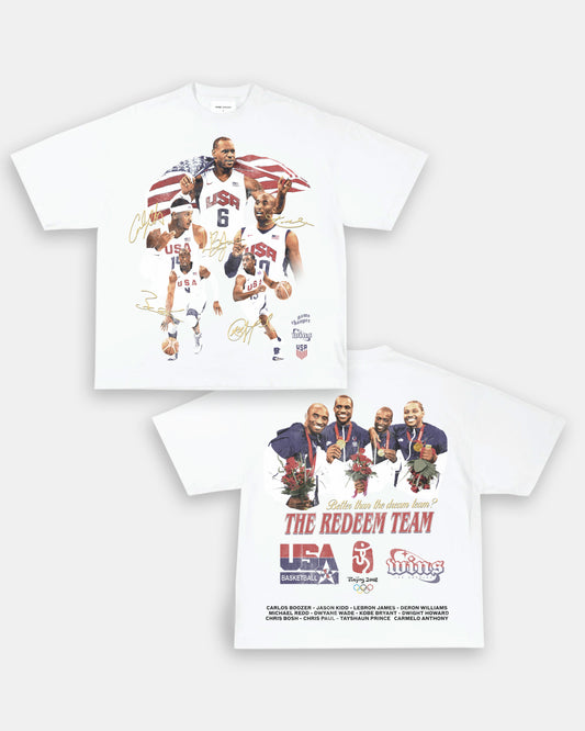 Unisex-Adult Ultra Cotton Washed T-Shirt Graphic 2008 USA BASKETBALL TEE - [DS]