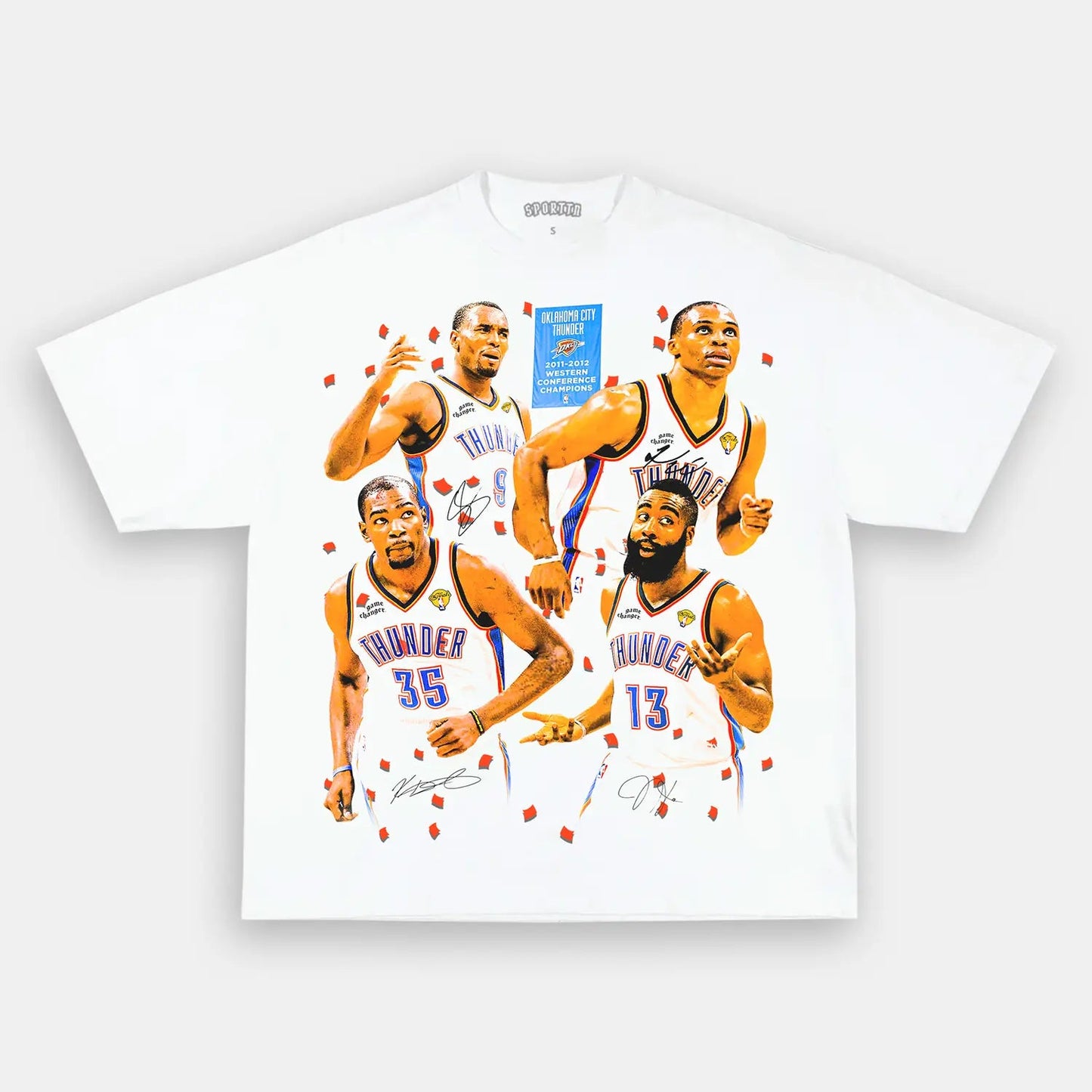 Unisex-Adult Ultra Cotton Washed T-Shirt Graphic 2011 OKC THUNDER TEE