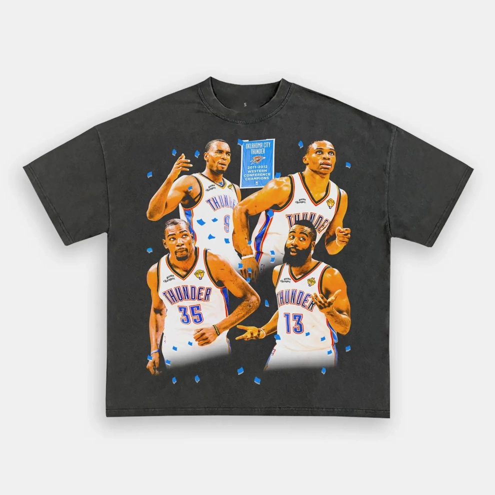 Unisex-Adult Ultra Cotton Washed T-Shirt Graphic 2011 OKC THUNDER TEE