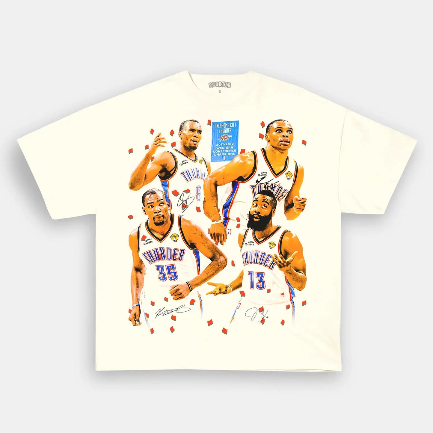 Unisex-Adult Ultra Cotton Washed T-Shirt Graphic 2011 OKC THUNDER TEE