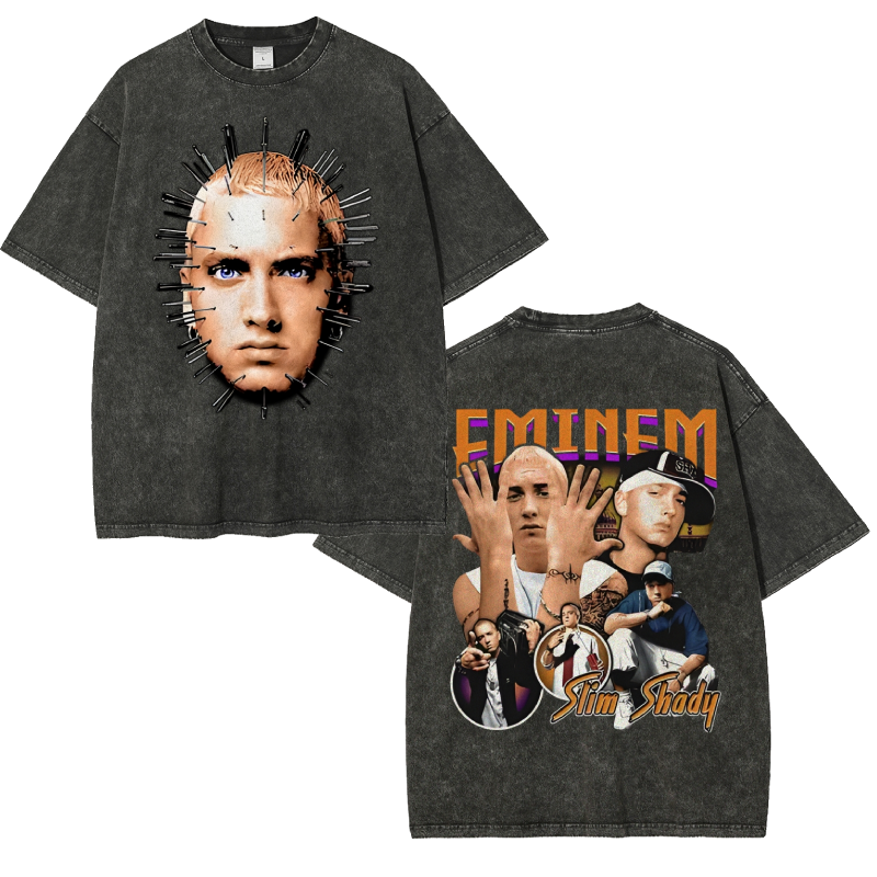 Unisex-Adult Ultra Cotton Washed T-Shirt Graphic EMINEM V2 TEE