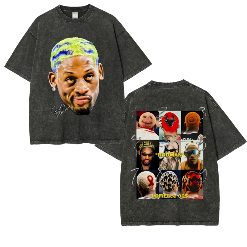 Unisex-Adult Ultra Cotton Washed T-Shirt Graphic Dennis Rodman TEE