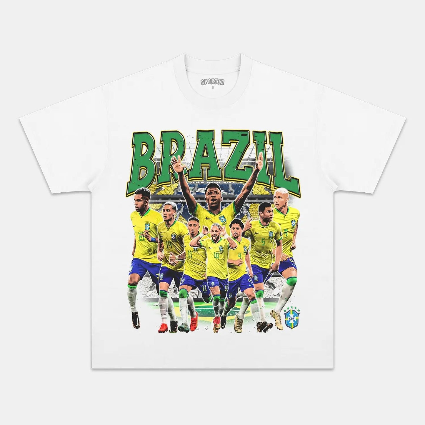 Unisex-Adult Ultra Cotton Washed T-Shirt Graphic  2024 BRAZIL TEE