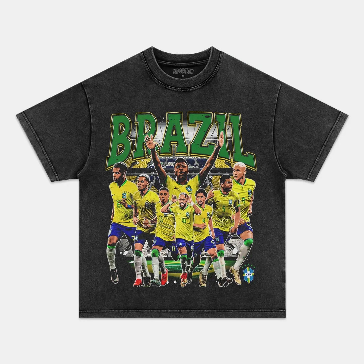 Unisex-Adult Ultra Cotton Washed T-Shirt Graphic  2024 BRAZIL TEE