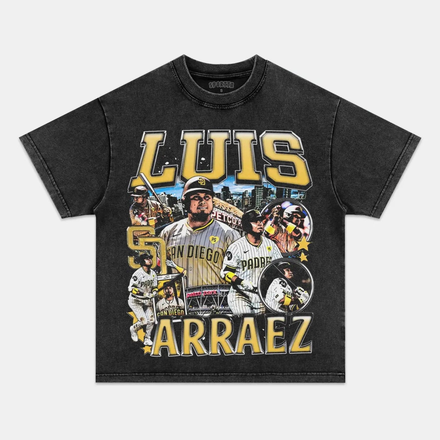 Unisex-Adult Ultra Cotton Washed T-Shirt Graphic LUIS ARRAEZ - PADRES TEE