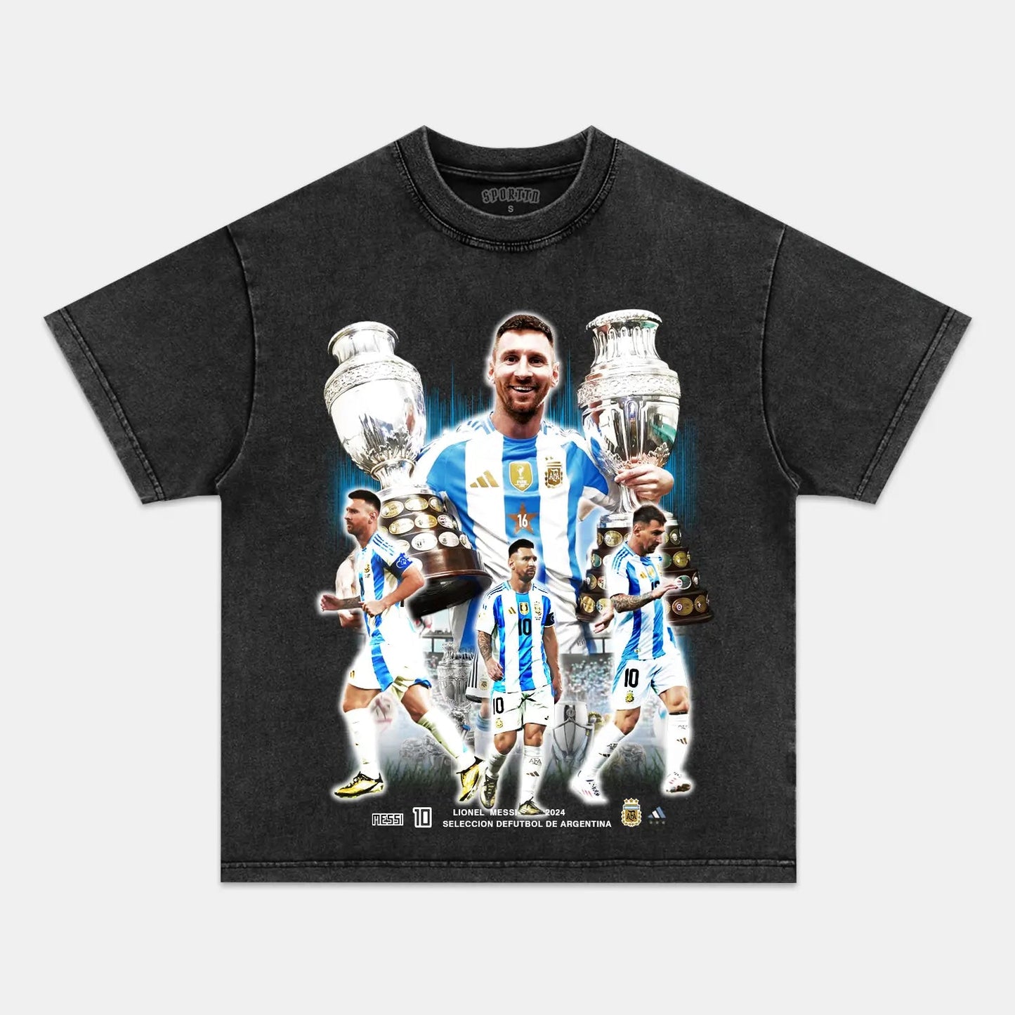 Unisex-Adult Ultra Cotton Washed T-Shirt Graphic  2024 LEO MESSI TEE