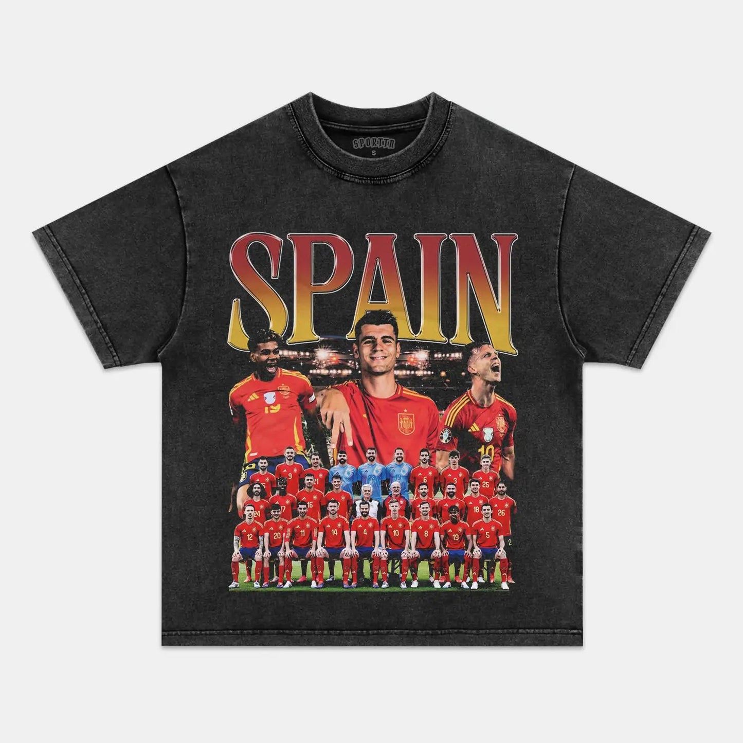 Unisex-Adult Ultra Cotton Washed T-Shirt Graphic  2024 SPAIN V2  TEE