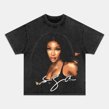 Unisex-Adult Ultra Cotton Washed T-Shirt Graphic  SZA TEE