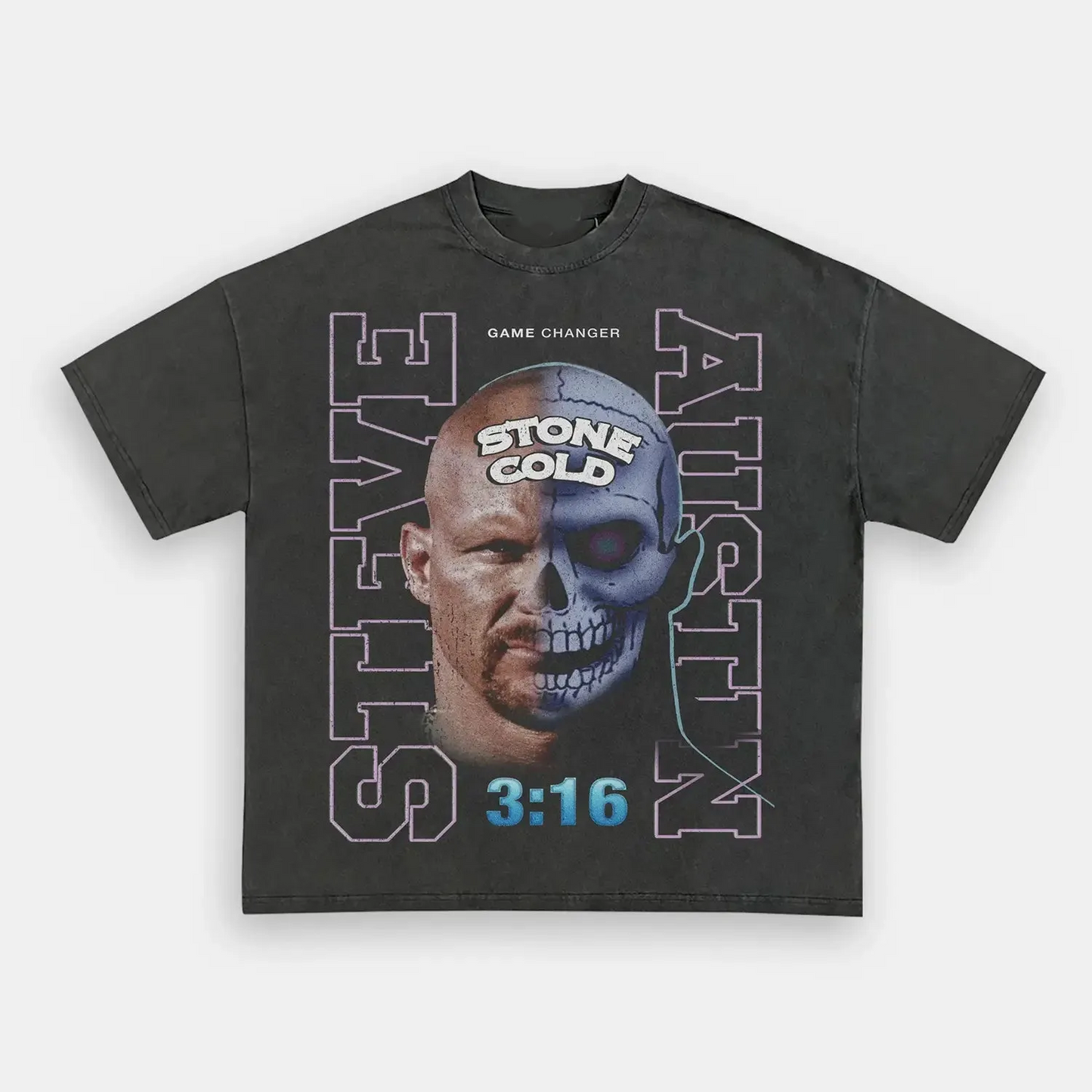 Unisex-Adult Ultra Cotton Washed T-Shirt Graphic  STEVE AUSTIN TEE