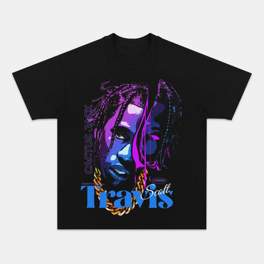 Unisex-Adult Ultra Cotton Washed T-Shirt Graphic  TRAVIS SCOTT V4 TEE