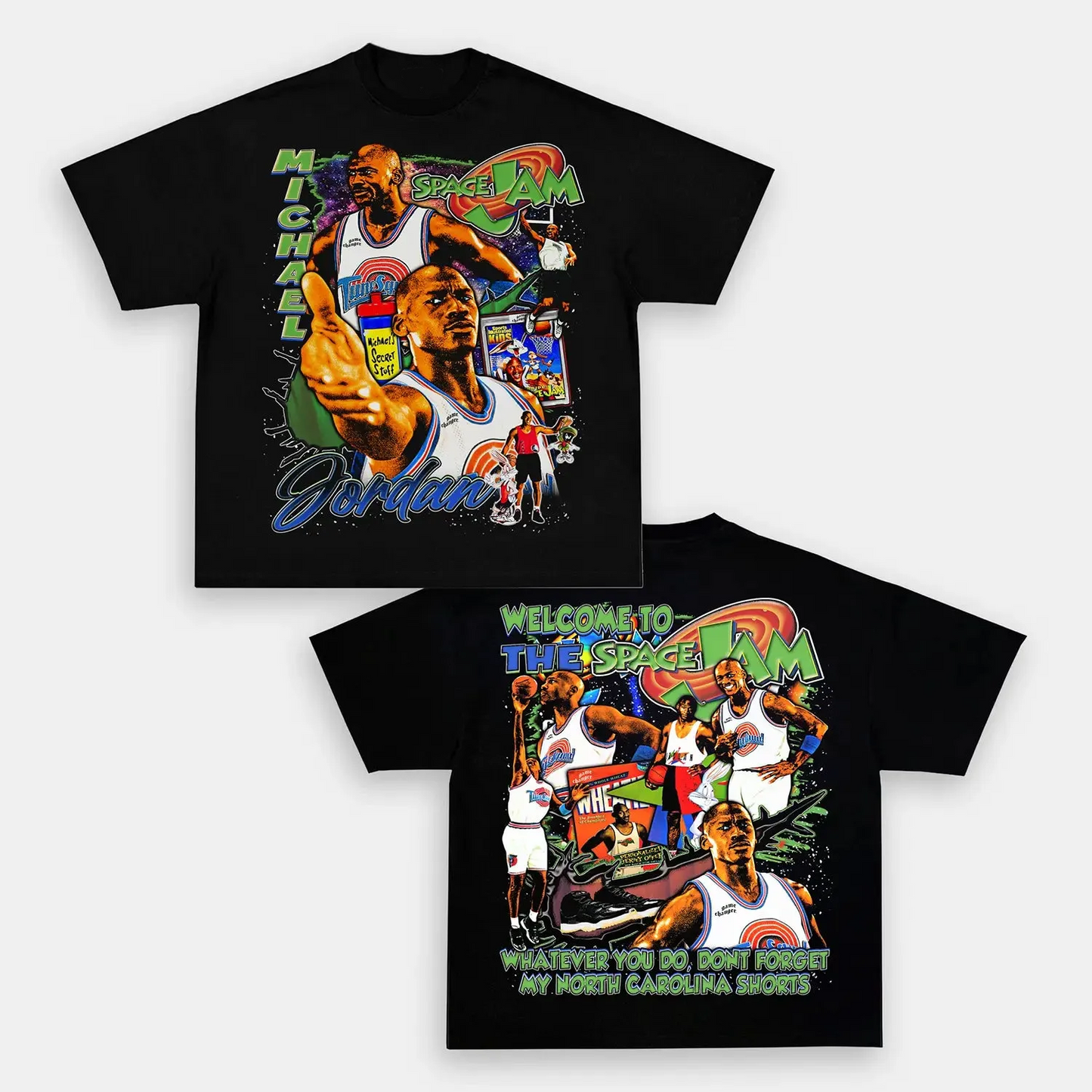 Unisex-Adult Ultra Cotton Washed T-Shirt Graphic  SPACE JAM JORDAN TEE