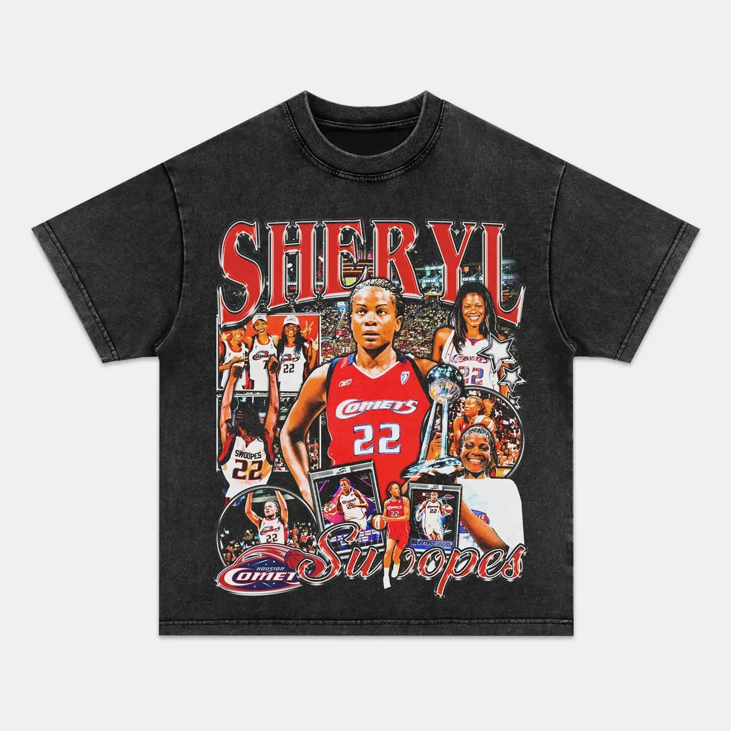 Unisex-Adult Ultra Cotton Washed T-Shirt Graphic  SHERYL SWOOPES TEE