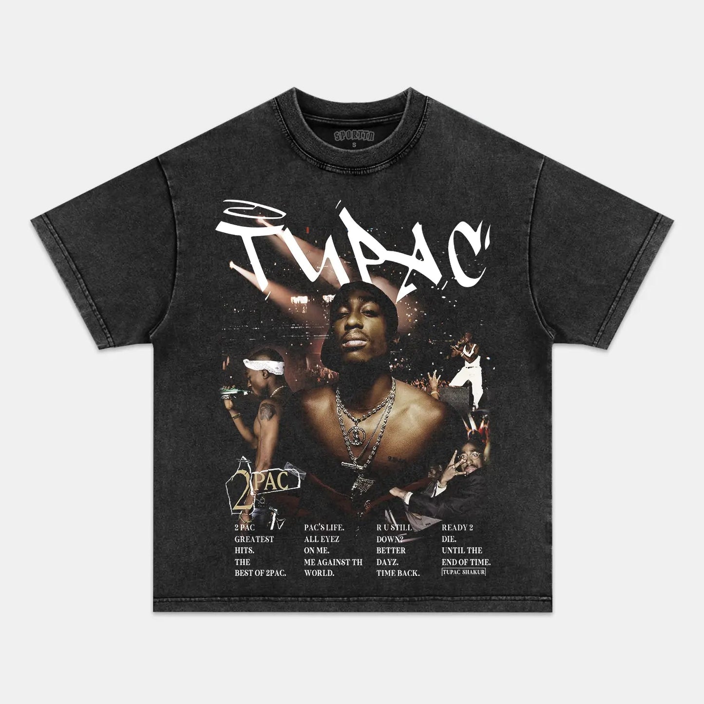 Unisex-Adult Ultra Cotton Washed T-Shirt Graphic 2PAC VINTAGE TEE