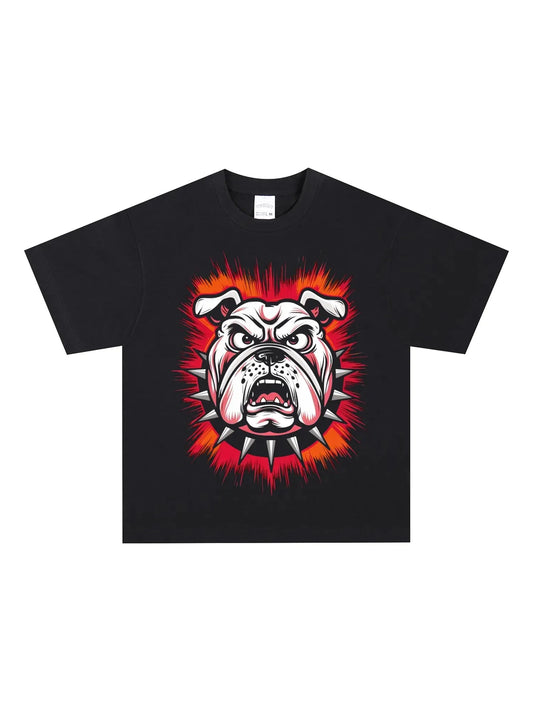 Bull Dog Head Printed T Shirt - GraphThread