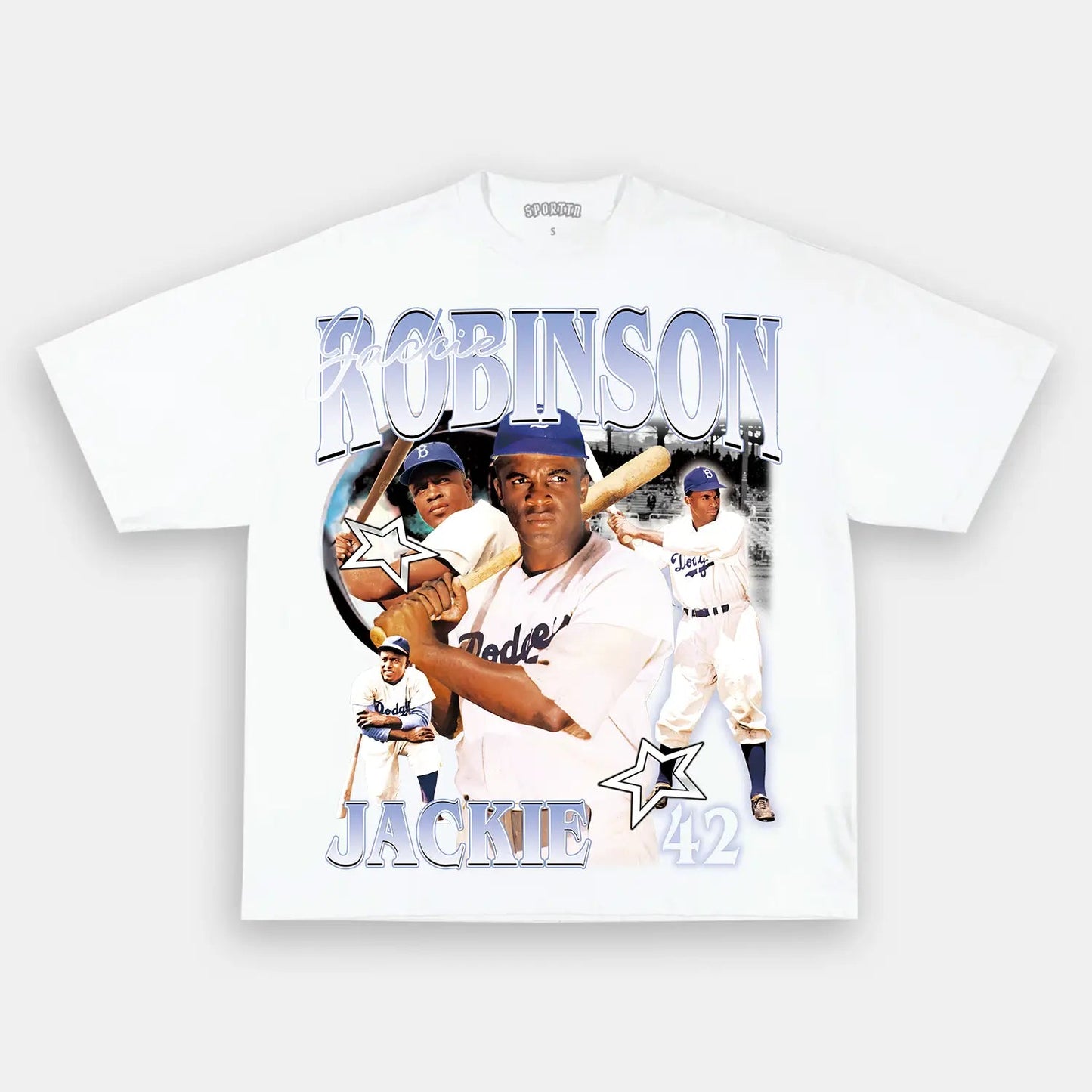 Unisex-Adult Ultra Cotton Washed T-Shirt Graphic  JACKIE ROBINSON TEE