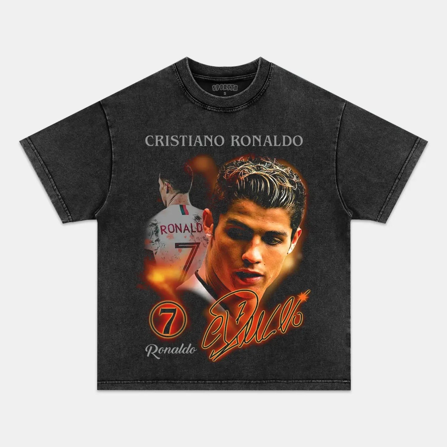 Unisex-Adult Ultra Cotton Washed T-Shirt Graphic  CRISTIANO RONALDO TEE