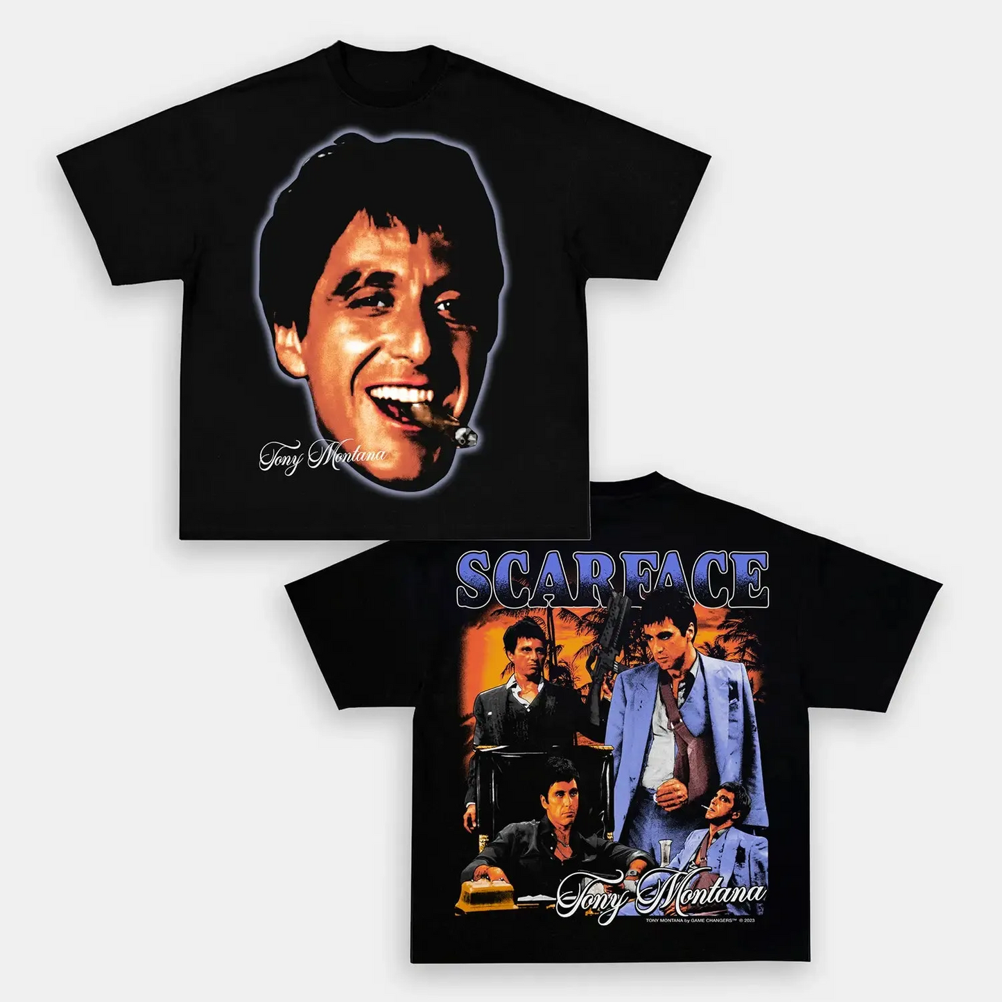 Unisex-Adult Ultra Cotton Washed T-Shirt Graphic  SCARFACE 2 TEE