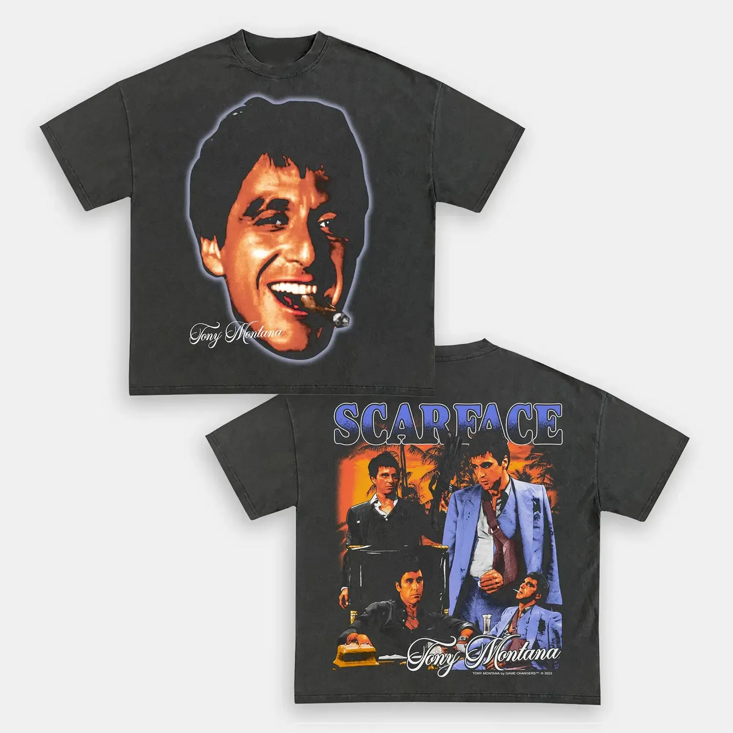 Unisex-Adult Ultra Cotton Washed T-Shirt Graphic  SCARFACE 2 TEE