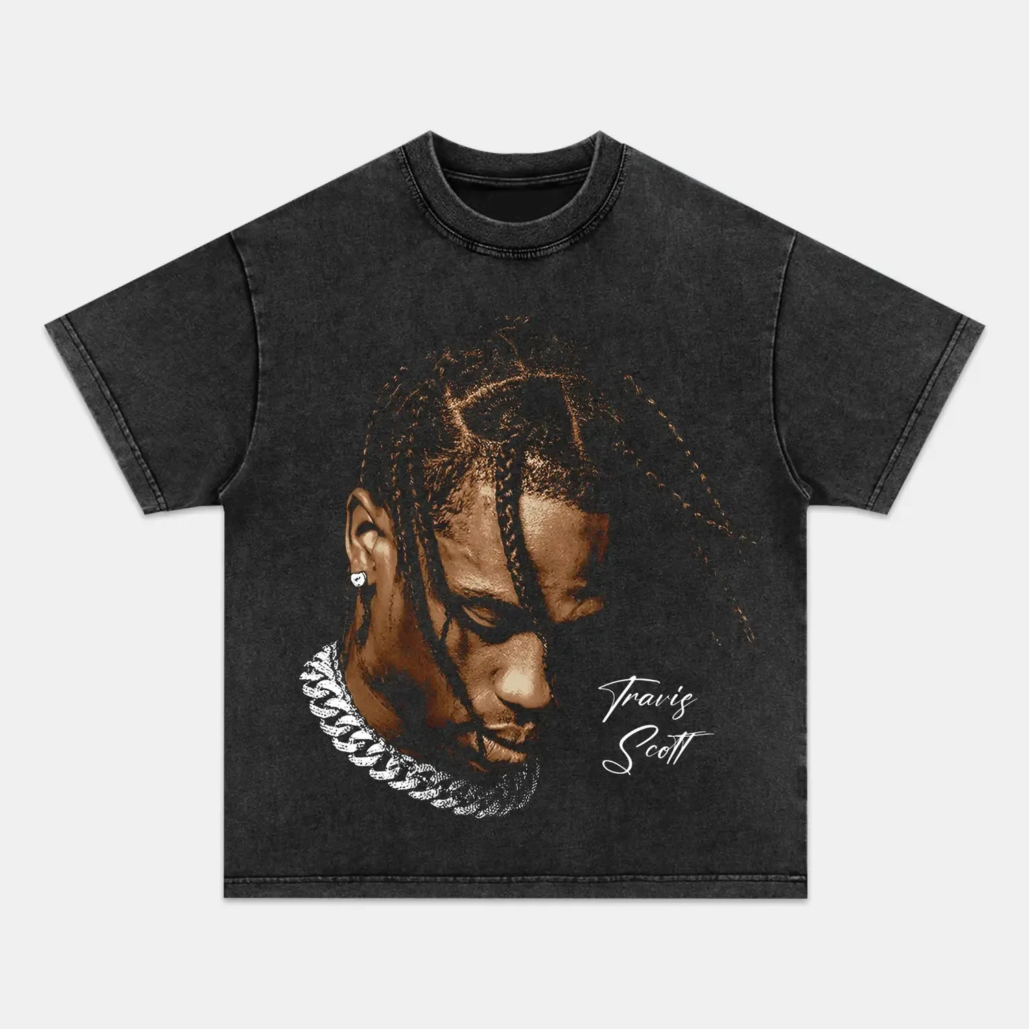 Unisex-Adult Ultra Cotton Washed T-Shirt Graphic  TRAVIS SCOTT V2 TEE